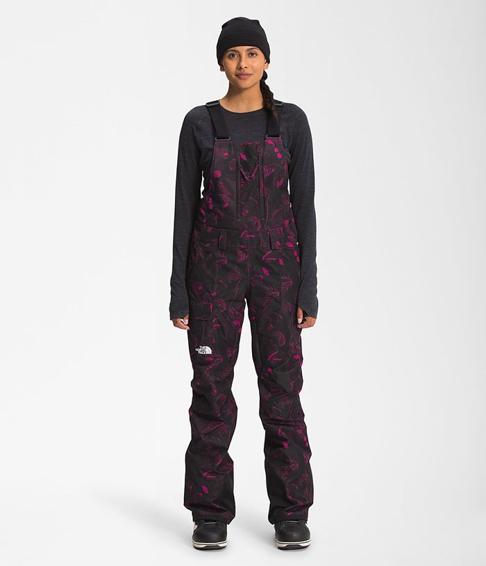 The North Face Womens Snow Pants Freedom Bib 417SGLMPN - Pink/Black